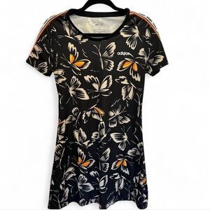 Adidas FARM Collaboration Women's Black and Orange Butterfly Dress Size Small